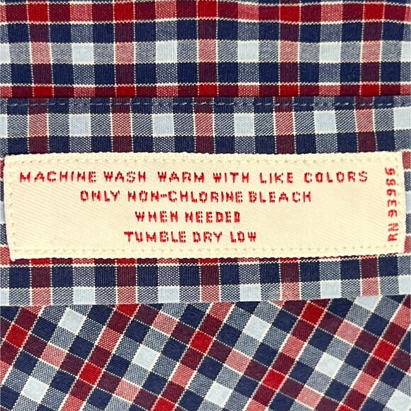 Brooks Brothers Casual Shirt Non-Iron Red and Blue Check Long-Sleeve Button-Down - Picture 5 of 11